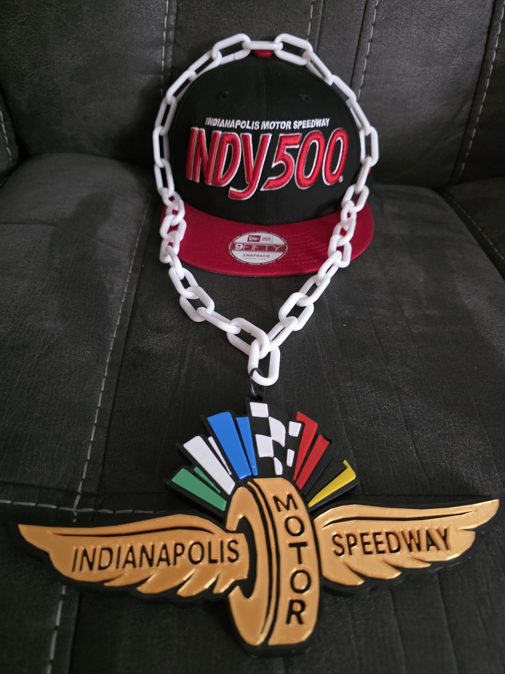 New Era Black and Red Indy 500 Snapback Hat